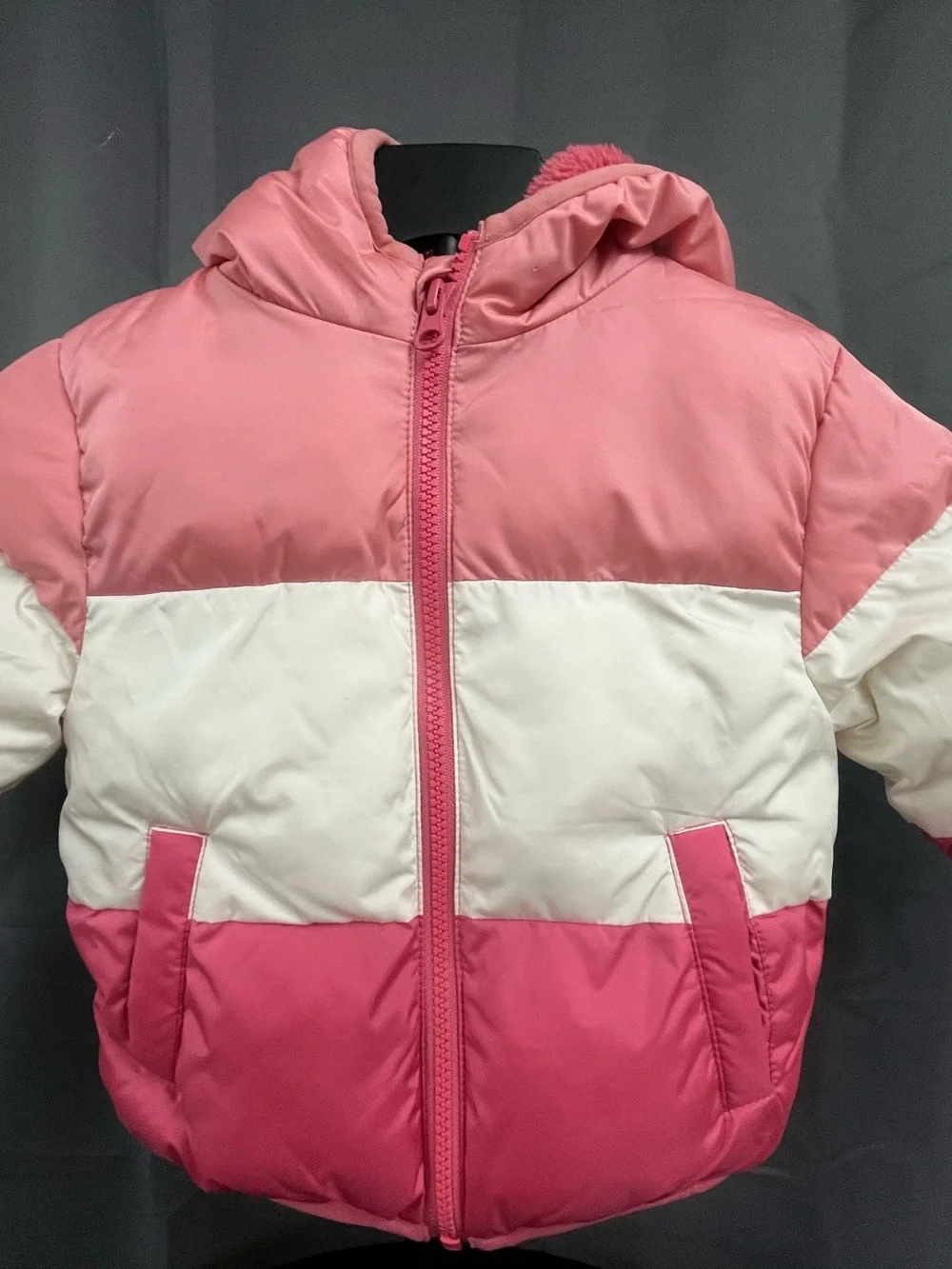 Kids pink fleece hooded jacket